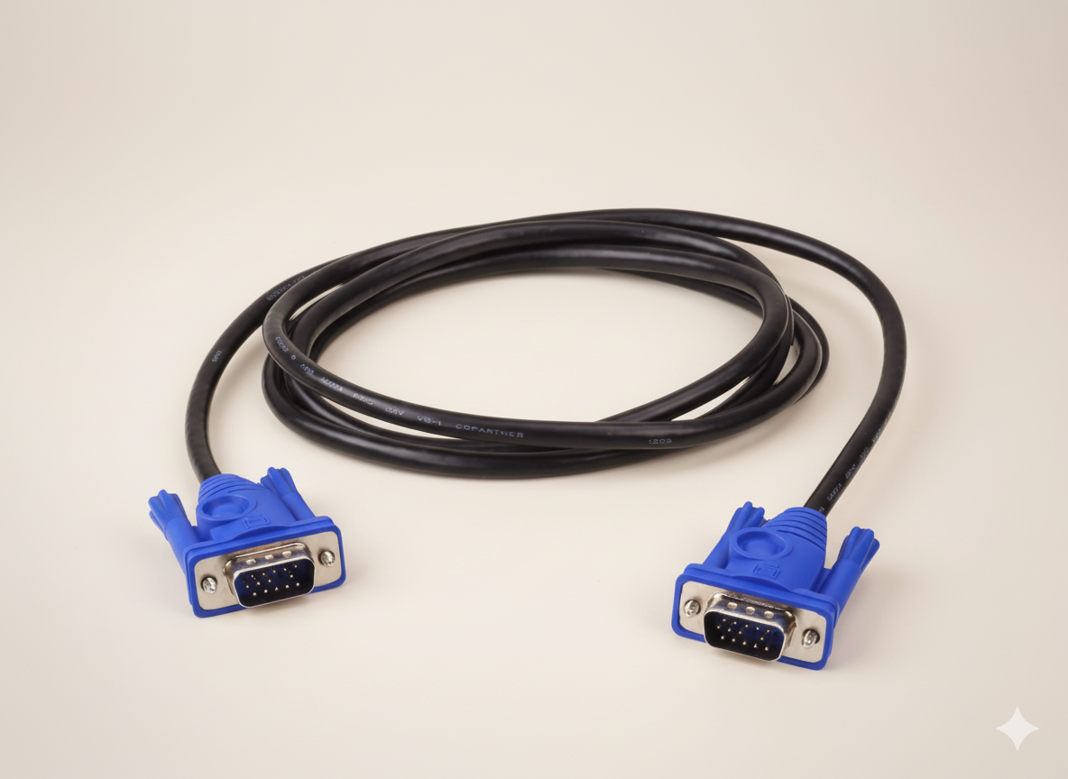 Male to Male vga cable for pc monitor lcd/led (1.5mtr)
